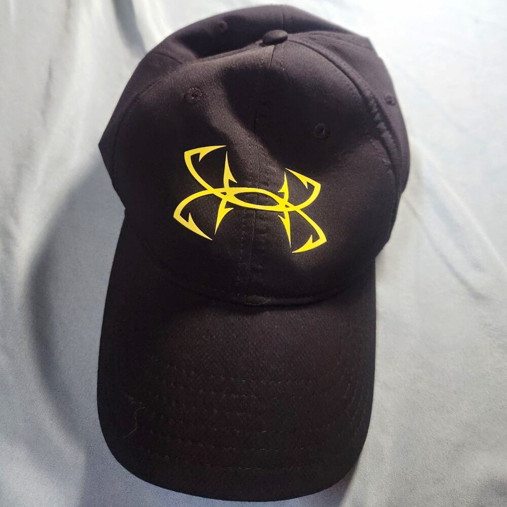 Under Armour Men's Baseball Cap One Size Black Yellow Logo Adjustable Hat